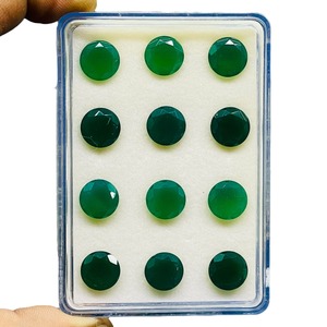 Onyx vert naturel, pierres précieuses rondes taillées et calibrées, 11 mm, pierres d'onyx vertes en vrac, prix de gros pour la fabrication de bijoux - Product Image 3
