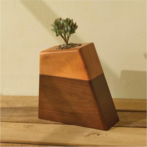 Modern Geometric Wooden Cremation Urn for Human Ashes Indoor Planter <b>Box</b> Luxury Walnut Wood <b>Memorial</b> Keepsake Urn - Product Image 1