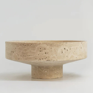 TRAVERTINE <b>NARROW</b> BOW Handmade Minimalist travertine Bowl - Product Image 4