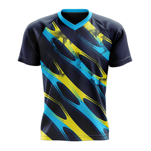 T-shirt en jersey à col en V pour homme avec logo imprimé personnalisé, écologique, respirant, séchage rapide, coton biologique, entraînement musculaire, sport - Product Image 1