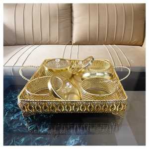 Boîte en bois minimaliste carrée à compartiments avec couvercle, 4 compartiments, boîte de rangement multi-usages pour bijoux, sachets de thé, épices et petits objets - Product Image 5