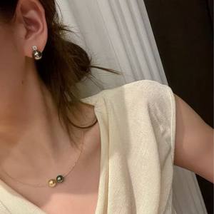 Manufacturer Wholesale 925 Pure <b>Silver</b> Luxury Design <b>Earrings</b> with 8-10mm Basic Flawless Freshwater <b>Pearls</b> Natural Gold Beads - Product Image 4