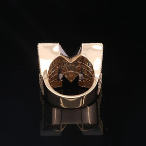 Baguette & Round Cut Moissanite Diamond <b>Initial</b> 925 Sterling Silver Rhodium Plated Iced Out Style Wedding Gift <b>Ring</b> Men Jewelry - Product Image 4