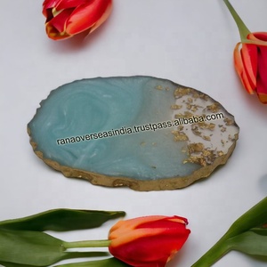 Posavasos de té y café de forma redonda de resina epoxi de diseño real para cocina y mesa al mejor precio - Product Image 2