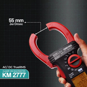 Pinza Amperimétrica TRMS AC/DC Profesional KM 2777, Corriente DC CAT IV 1000V, Soporte VFD, Detección EF, Conectividad Inteligente a PC, Capacitancia - Product Image 2
