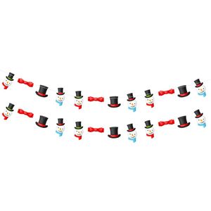 24 Pezzi Decorazioni Natalizie, Striscione di Carta Natalizio, Ghirlanda con Omino di Pan di Zenzero e Pupazzo di Neve, Decorazioni Natalizie da Appendere per la Casa - Product Image 1