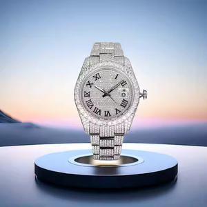 Reloj de Cuarzo Moderno Premium para Hombre, Reloj de Pulsera con Diamantes Moissanite, Reloj de Lujo Elegante con Diamantes Moissanite - Product Image 1