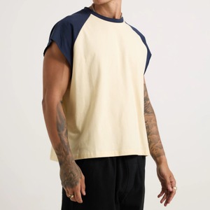 T-shirts courts en coton tricoté 100 % pour hommes, style streetwear sportif, coupe oversize, vente en gros, personnalisables, écologiques, séchage rapide, respirants, contrastés - Product Image 6