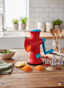 Grattugia e Affettatrice 4 in 1 <span class=keywords><strong>Anax</strong></span> - Tritatutto da Cucina con 4 Lame in Acciaio Intercambiabili per Affettare, Sminuzzare e Tritare - Product Image 5