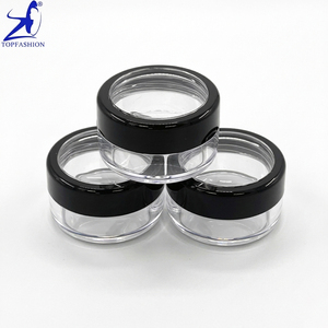 50 pièces Fabriqué à Taïwan Pot cosmétique vide en plastique transparent de 10g avec bord noir, fenêtre en acrylique et bouchon fileté pour soins de la peau, nettoyant visage, lotion - Product Image 4