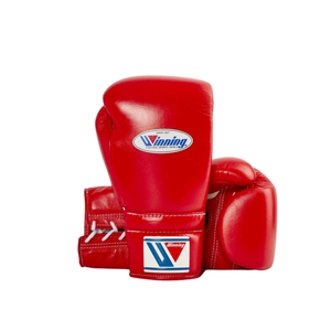 ชุดนวมคิกบ็อกซิ่ง Pro Winning ขนาด 14oz 16oz สีน้ำเงิน ปรับแต่งได้ สายรัดแบบผูกและแบบตีนตุ๊กแก หนังแท้ สำหรับฝึกซ้อมและออกกำลังกาย - Product Image 4