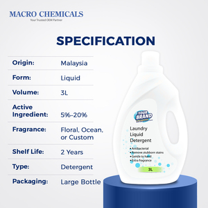 Detergente Líquido Antibacterial de Alta Calidad, Fabricado en Malasia, con Fragancia Duradera y Concentrada, para Lavadoras de Carga Frontal y Superior, 3L - Product Image 6