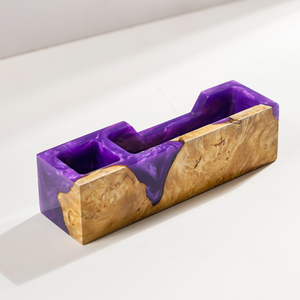 Portaplumas de resina epoxi con diseño de teclas de teclado, Portaplumas de resina con diseño de madera, Decoración artística de resina y madera, Regalo de aniversario, Portaplumas de resina verde, Regalo hecho a mano - Product Image 6