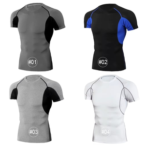 T-shirt de compression respirant anti-bactérien à manches courtes pour homme, personnalisable avec logo, sublimation, séchage rapide, idéal pour l'entraînement en salle de sport (OEM) - Product Image 1