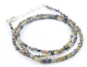 Excelente Collar Minimalista con Cuentas Multifacéticas Sin Cortar de 3 mm y 16 Pulgadas, Cuentas Multidiamante - Product Image 4