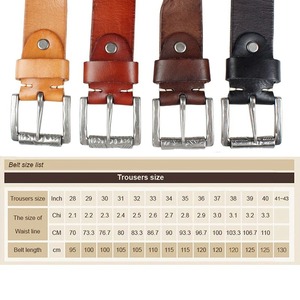 Genuine Leather <b>Belts</b> for <b>Men</b> Alloy Pin Buckle <b>Belt</b> Stylish Brown Waistband Accessory for Formal Dress Outfits Factory Wholesale - Product Image 4