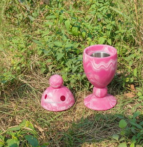 Quemador de incienso de resina rosa de lujo – Mubkhar árabe contemporáneo - Product Image 4