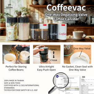 Bocal de stockage de grains de café cylindrique de 0,7 L de qualité alimentaire, léger, hermétique, avec valve de dégazage unidirectionnelle de 240 g, anti-humidité et anti-odeur, injecté - Product Image 3