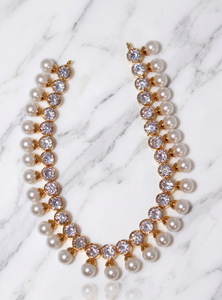 Conjunto de Joyería de Perlas de Semilla y Circonita Cúbica de 49.46g, Chapado en Oro, con Cadena de Caja, Pendientes, Colgantes y Collar, para Aniversario - Product Image 6
