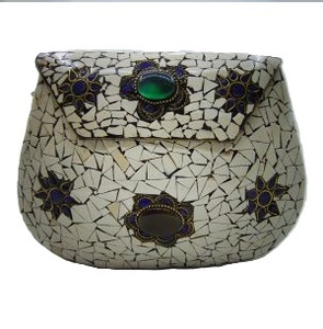 Sac de soirée de luxe en mosaïque métallique avec chaîne, pochette à rabat, sac à main pour mariage, fête ou usage quotidien, fabriqué à la main avec une grande qualité - Product Image 5