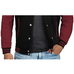 Wholesale Custom Logo Chenille Embroidery Patch Baseball Jackets for <b>Men</b> Stand Collar Vintage Letterman Style by Pakistan - Product Image 3