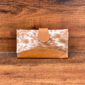 Portefeuille en cuir de vachette élégant multi-usages portefeuilles en cuir véritable occidental pour femmes pochette de créateur unique - Product Image 2