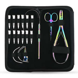 Kit de Pinzas para Extensiones de Cabello Remy de Doble Trama, Precio de Fábrica al por Mayor, Pinzas de Acero Inoxidable con Gancho, ANAAIF - Product Image 1