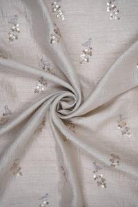 Premium Wave Pattern Embroidered Sequin Mesh Fabric Heavy Weight Metallic Lace Textile for Bridal and Fashion Dresses - Product Image 4