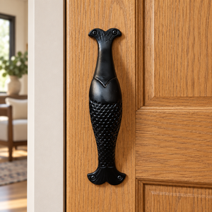 Poignée de porte décorative en métal noir SHUBHAM de 9 pouces, style vintage, robuste, pour meubles et portes d'entrée - Product Image 6