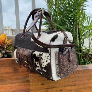 กระเป๋าดัฟเฟลใบใหญ่หนังวัวแท้, กระเป๋าหนังแท้สำหรับใส่สัมภาระข้ามคืนกระเป๋าเดินทางใช้ได้ทั้งชายและหญิง - Product Image 3