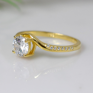 Natural Round Shape <b>Ring</b> <b>Set</b> with Moissanite Accents 925 <b>Sterling</b> <b>Silver</b> Wedding Engagement <b>Ring</b> <b>Set</b> for Women - Product Image 3