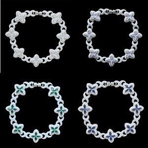 Bracelet papillon en moissanite, argent sterling, pierre verte, lien floral, bijoux élégants, cadeau pour femme - Product Image 2