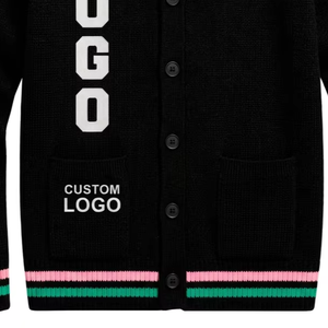 Add Custom Logos Winter <b>Cardigan</b> Print School Sorority OEM ODM Sweater - Product Image 3