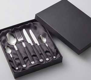 Ensemble de couverts jetables en acier inoxydable noir et argent, élégants, couteau, fourchette, cuillère, pour la maison, les restaurants, les hôtels, les événements - Product Image 6