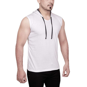Comfortable Men <b>Sleeveless</b> <b>Hoodies</b> Cotton Blend Lightweight Hooded Vest Casual Athletic Clothing Perfect For Gym Training - Product Image 3