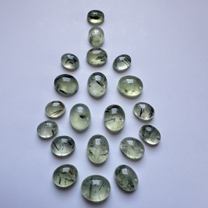 Piedras Preciosas de Prehnita Verde Natural, Cabujón Ovalado, Grado AAA, Pulido a Mano, Piedras Semipreciosas de 3x5mm a 10x14mm, Venta al Por Mayor - Product Image 1