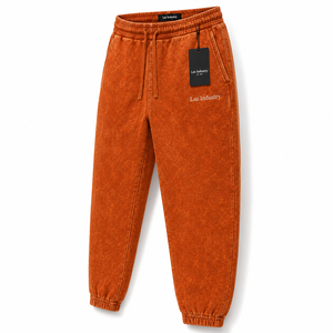 Pantalon de survêtement pour homme, nouvelle mode, qualité supérieure, délavé à l'acide, taille haute, couleur unie, 100% coton, respirant, séchage rapide, pour usage décontracté - Product Image 3