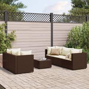 Ensemble de 5 chaises longues de patio brunes pour jardin - Product Image 1
