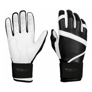 Gants de frappe de baseball personnalisés de haute qualité à prix de gros, fabriqués en cuir, avec manchette courte et longue, pour baseball et softball - Product Image 3