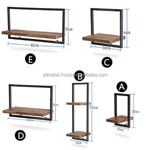 Étagère murale ou présentoir en métal et bois de haute qualité personnalisable pour la décoration murale et la décoration du salon - Product Image 2
