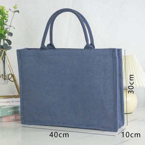 Sac fourre-tout en jute vert de qualité supérieure, écologique, réutilisable, avec longues poignées - Product Image 3