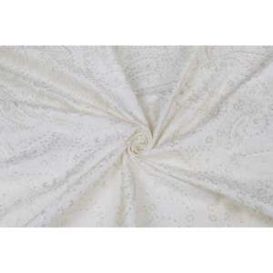 Tela de Satén Semiseda de Alta Calidad por Metro, Color Blanco Hueso con Bordado Paisley y Lentejuelas Doradas, 44 Pulgadas de Ancho - Product Image 4