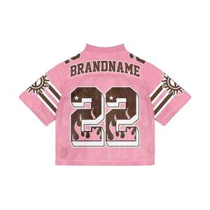 Camiseta de fútbol americano personalizada, estilo streetwear retro, holgada, de manga corta, unisex, con malla, estilo jersey. - Product Image 3