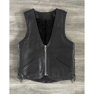 Chaleco de Cuero Genuino Personalizado, Chaqueta sin Mangas Estilo Motero Clásico, Estilo Motociclista Vintage para Hombre, Ropa de Marca de Moda OEM - Product Image 1