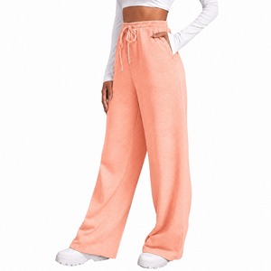 Servicio Profesional OEM ODM, Pantalones Deportivos de Pierna Recta, Color Sólido, para Mujer, Estilo Retro, Holgados, Casuales - Product Image 1