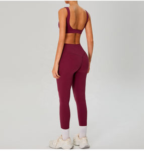 Top de yoga personalizable para mujer con cuello cuadrado, a prueba de golpes, de alto impacto, push-up, copa completa, sujetador deportivo sin espalda, sin aros y con espalda cruzada. - Product Image 4