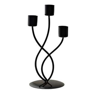 Candélabre antique en métal à 3 bras avec 2 porte-bougies coniques, forme haute, pour la décoration de table de mariage ou de maison, Noël - Product Image 6