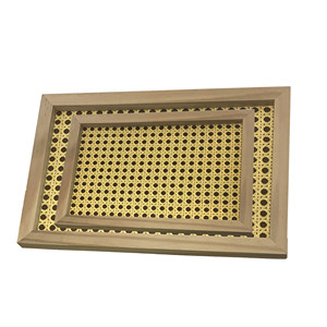 Bandeja de Servir de Madera de Ratán al por Mayor, Bandeja Decorativa de Madera Negra para Té y Café con Asas para Sala de Estar y Decoración del Hogar - Product Image 3