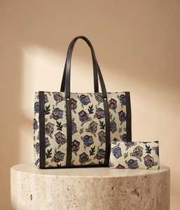 Sac de toilette et pochette imprimés tissés grande capacité, style décontracté, avec fermeture ouverte et poignée souple, pour voyage et usage quotidien - Product Image 2