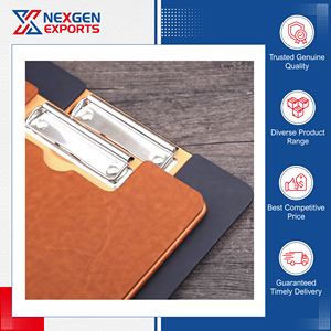 Nexgen Exports - Carpeta de Presentación de Cuero PU Hecha a Mano de Lujo, Logotipo Personalizado, Servicios OEM/ODM, Estándar Superior, Calidad de Primera Categoría - Product Image 3